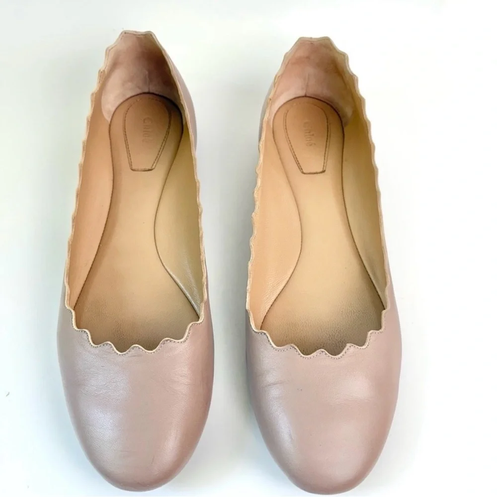 Chloe Lauren Ballerina Flats in Beige “Pink Tea” Size 39  8 1/2 - Picture 12 of 13